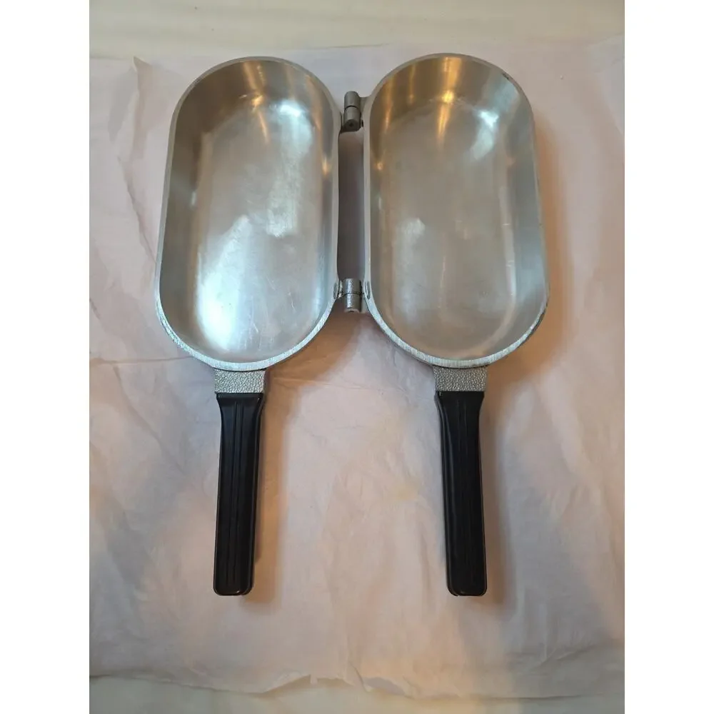 Guardian Service Ware Double Side Fish Omelet Hinged Fry Flip Pan Skillet USA EX